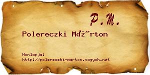Polereczki Márton névjegykártya